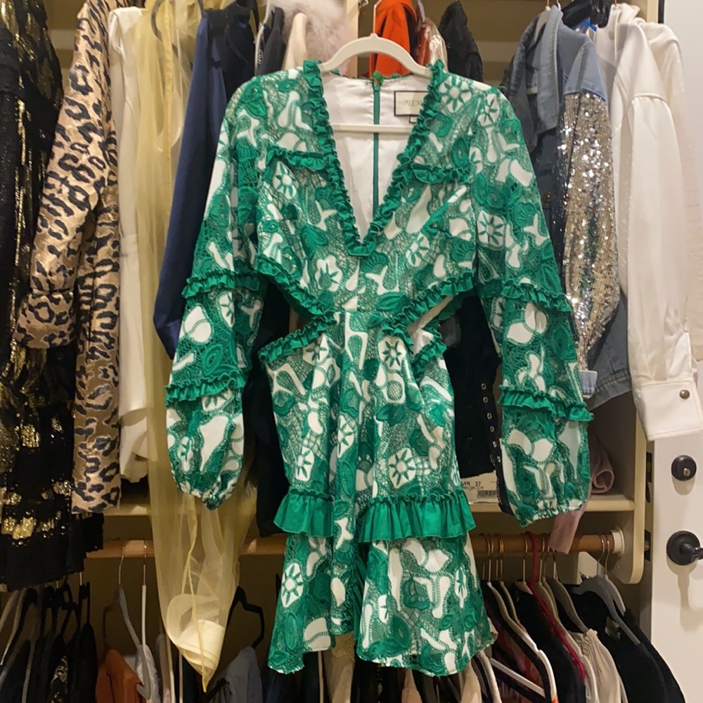 Alexis Green and White Floral Dress